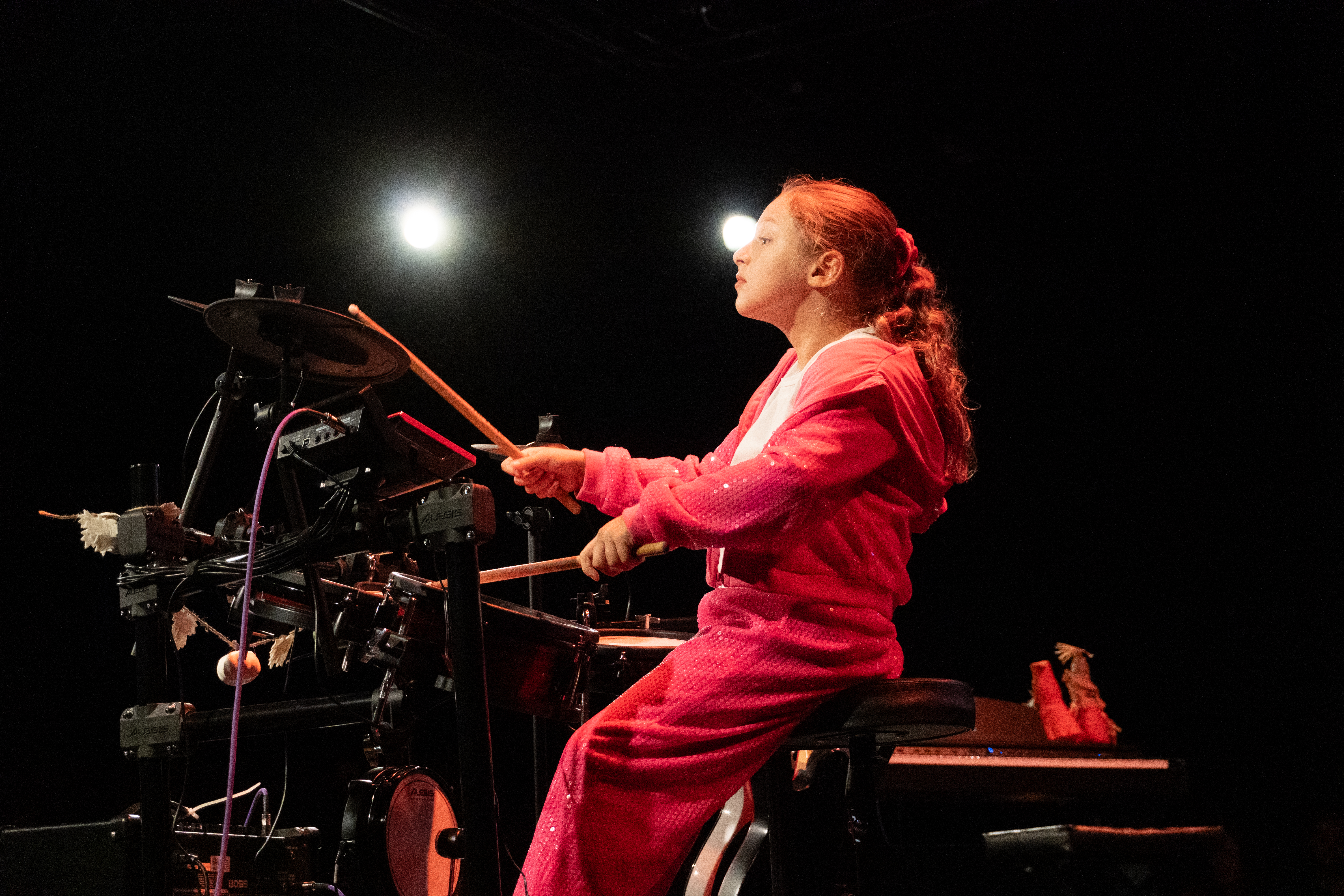 Drummer performing on stage