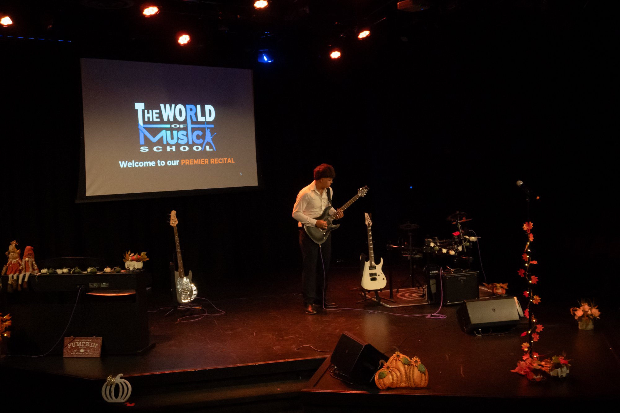 Wide stage view of the recital venue